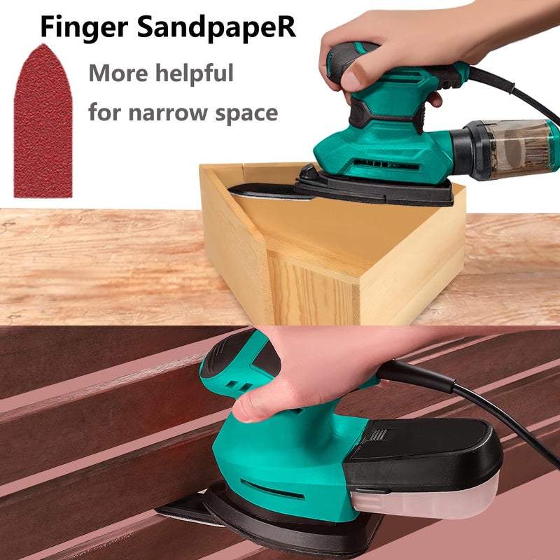 FOWOK 160pcs Mouse Sander Sandpaper and 3pcs Sanding Interface Pad, Detail Sander Sanding Sheets, Sanding Paper 60-240 Grit - Image 5
